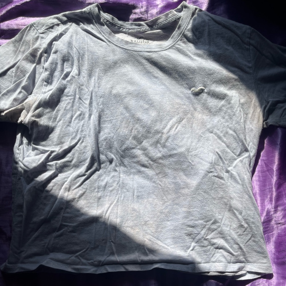 Grey and blue hollister t-shirt